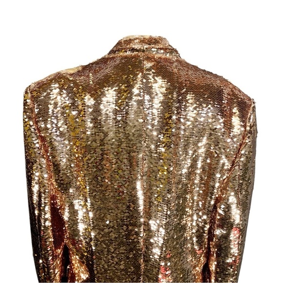 Any Old Iron Absolut Elyx Copper Sequin Blazer Jacket Size Large - Picture 7 of 13
